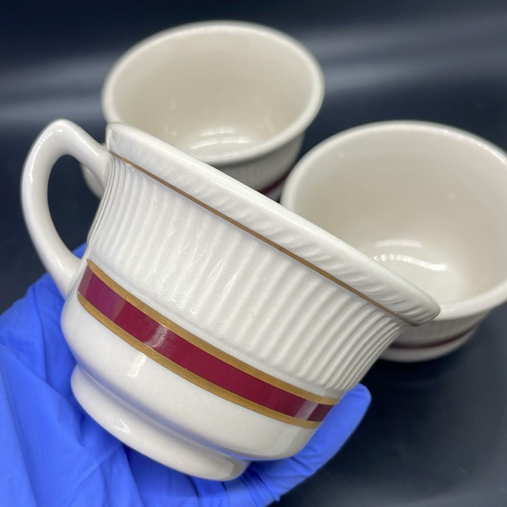 Vintage Anchor Hocking Shenango China diner stoneware teacup mugs Set of 3